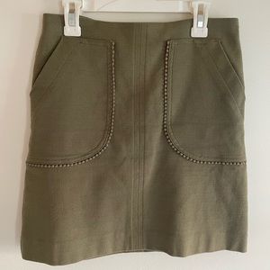 LOFT 00P olive green pencil skirt